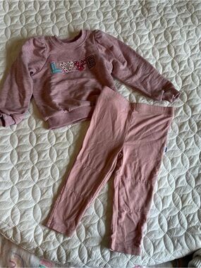 Little Sleepies Girls Pink Matching Sweatshirt & Legging Set